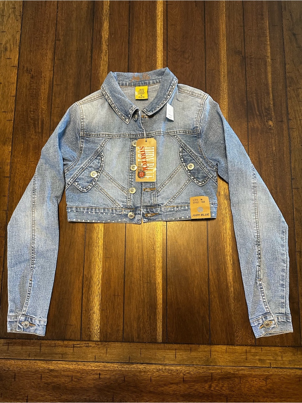 Judy Blue Light Wash Cropped Denim Jacket
